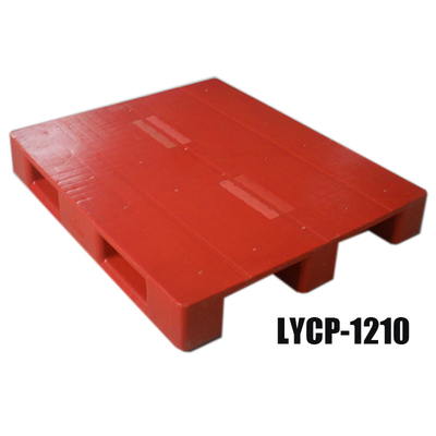 एचडीपीई रेड फ्लैट टॉप प्लास्टिक पैलेट एसजीएस स्टील प्रबलित प्लास्टिक पैलेट