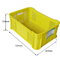 फल पीला स्टैकेबल प्लास्टिक टोकरा पुन: प्रयोज्य प्लास्टिक मूविंग बॉक्स